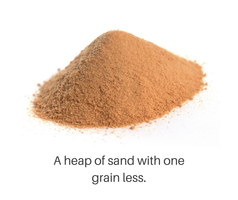 Heap of sand with on grain less